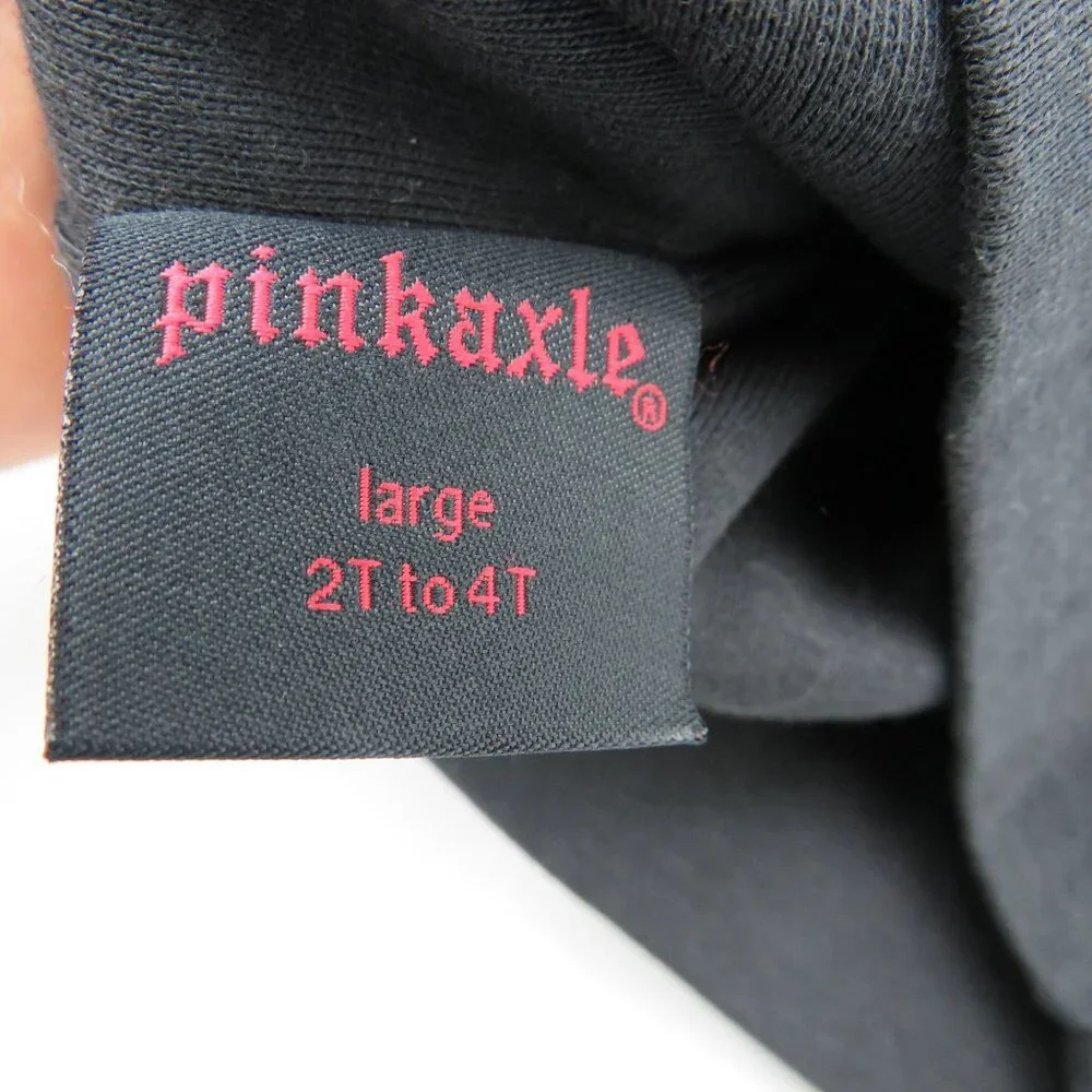 Pinkaxle Hat Black Toddler Beanie White‎  Guitar Wings Design Large 2T 4T New